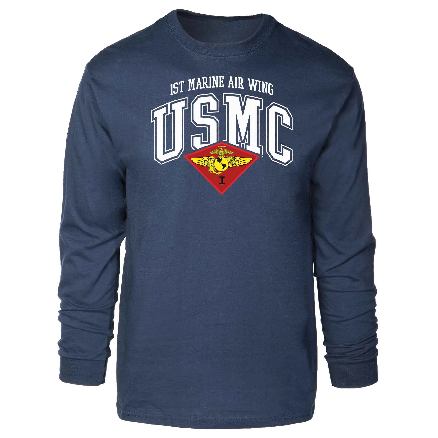 1st Marine Air Wing Arched Long Sleeve T-shirt