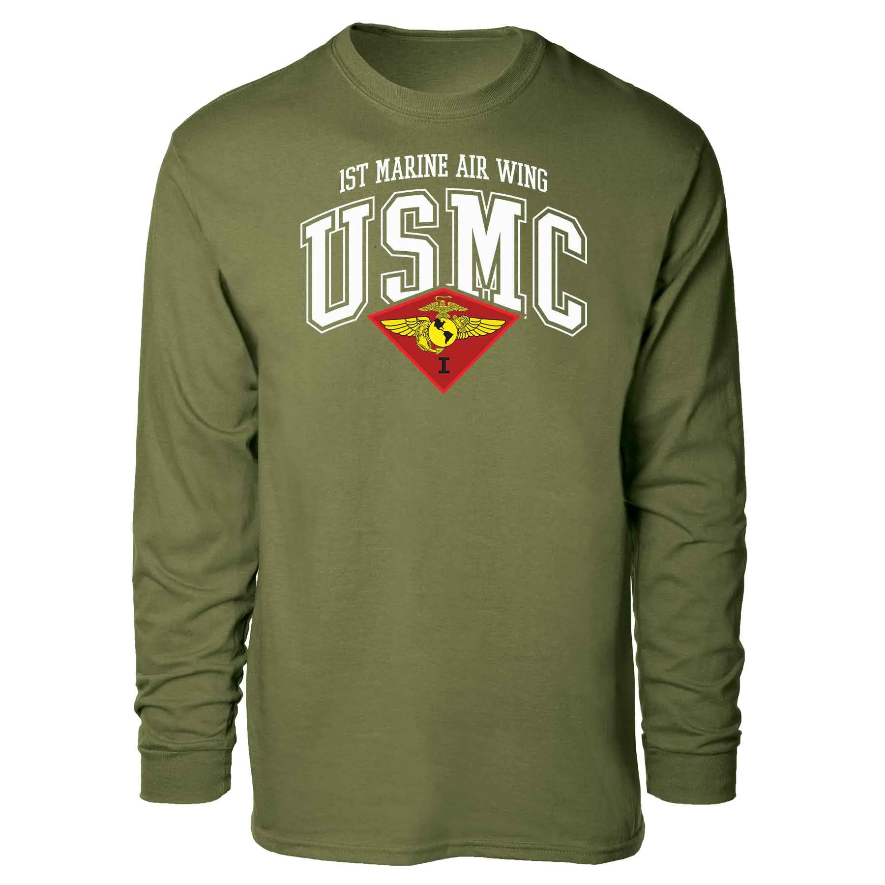 1st Marine Air Wing Arched Long Sleeve T-shirt