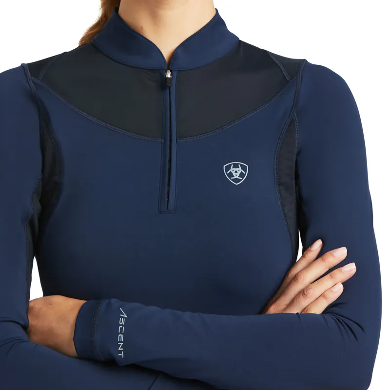 Ariat Ascent 1/4 Zip Ladies Base Layer - Navy