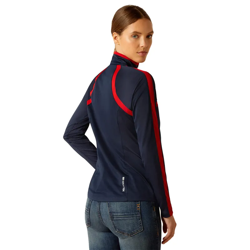 Ariat Sunstopper 3.0 Ladies Base Layer Top - Navy/Red