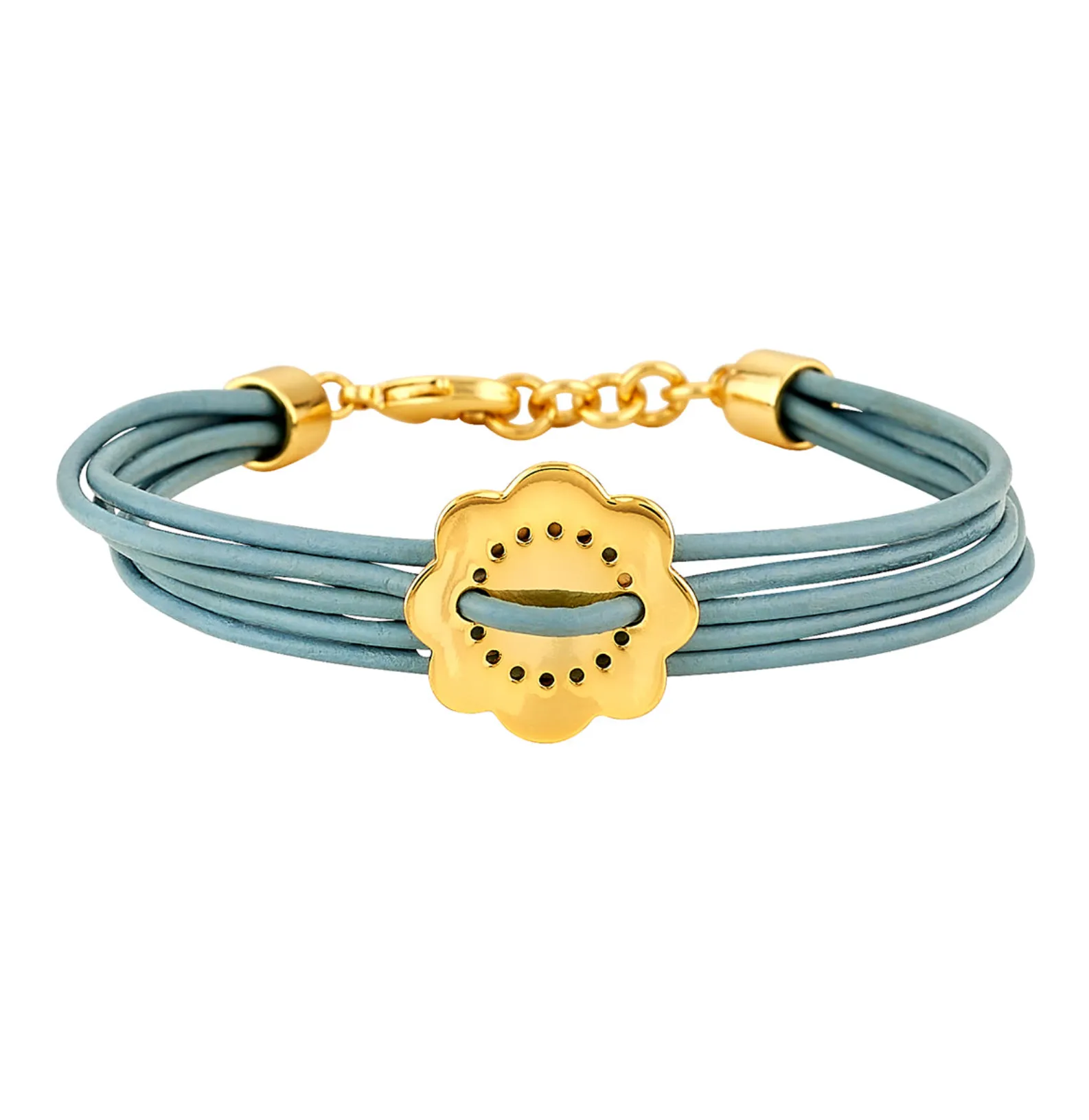 ASHA 14 K DIPPED GOLD MAYA BRACELET-SKY BLUE