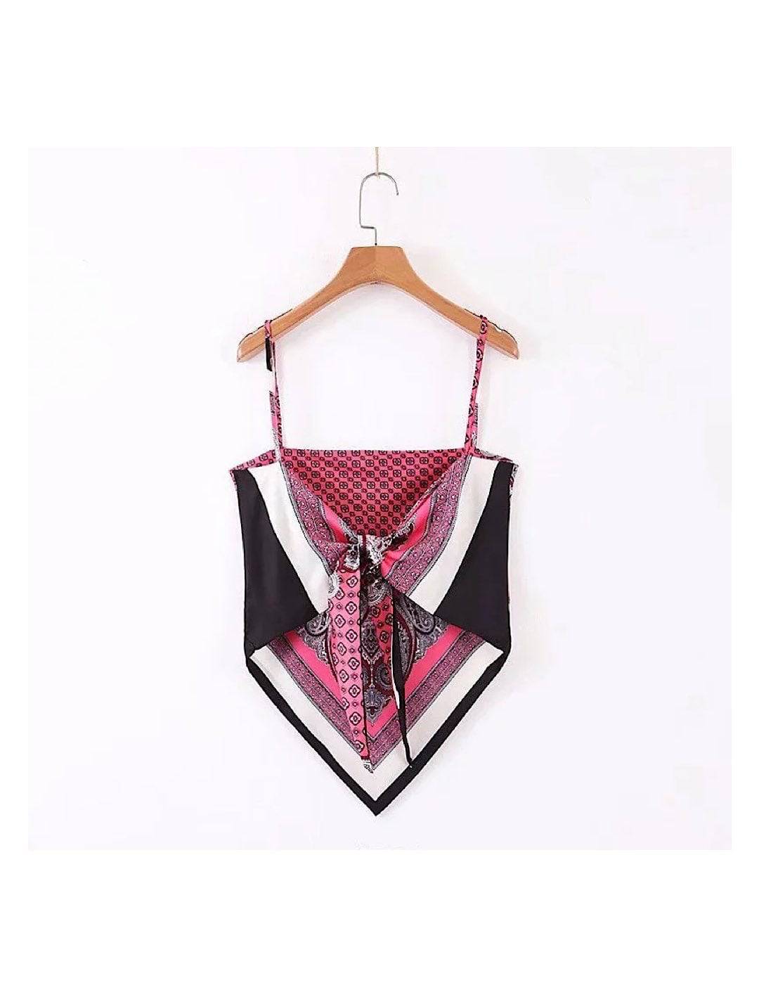 Bow Back Tie Scarf Cami Top