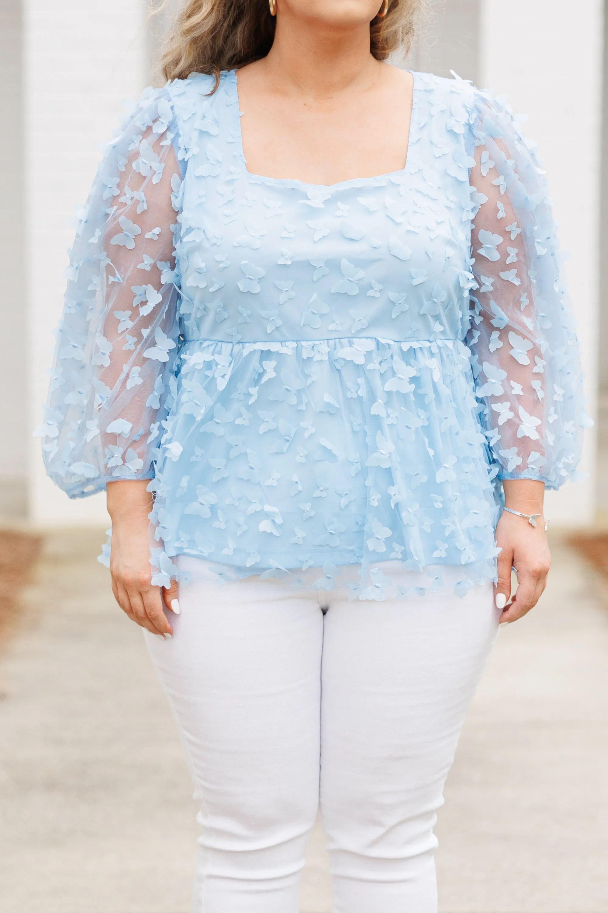 Butterfly Catch Top, Sky Blue