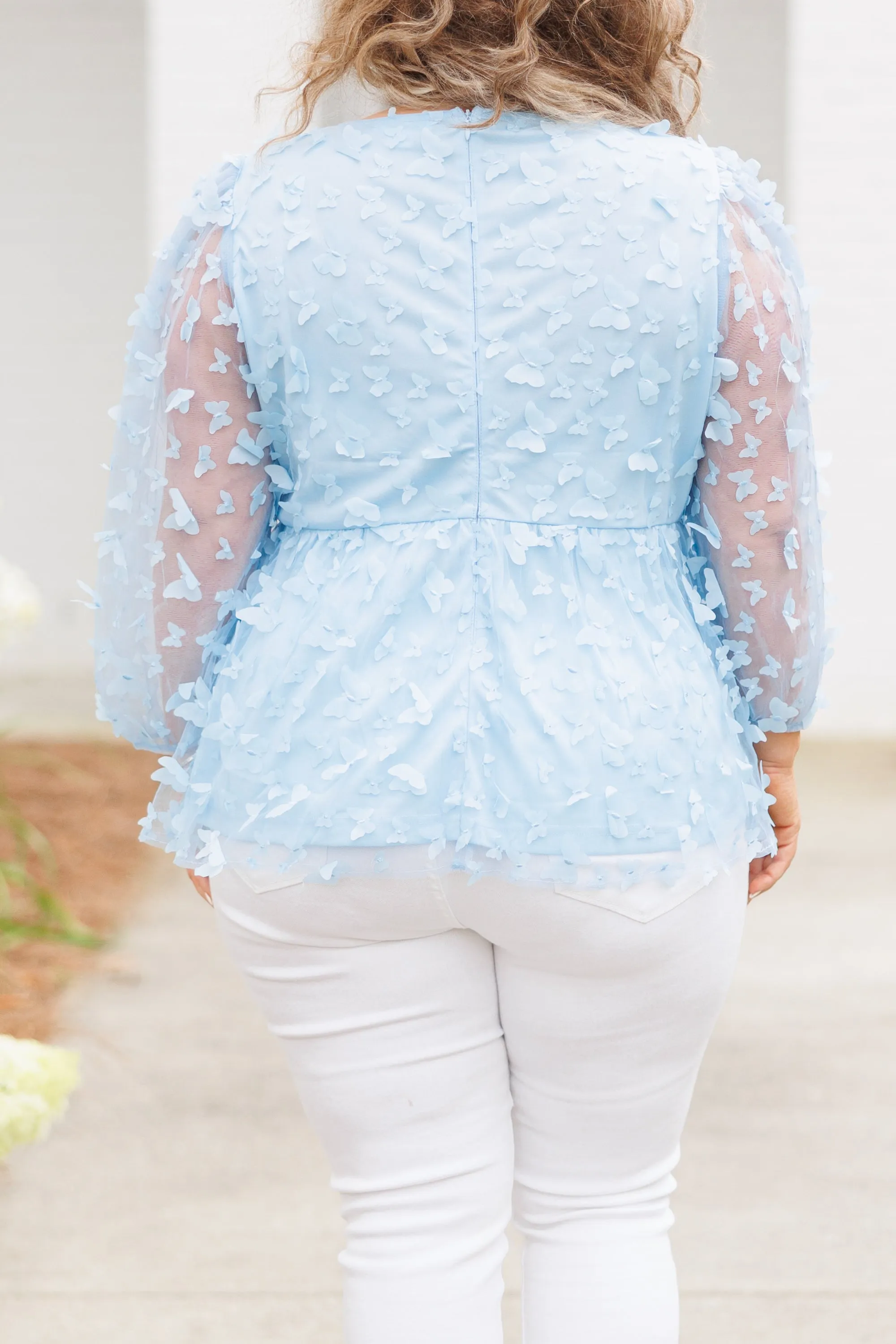 Butterfly Catch Top, Sky Blue