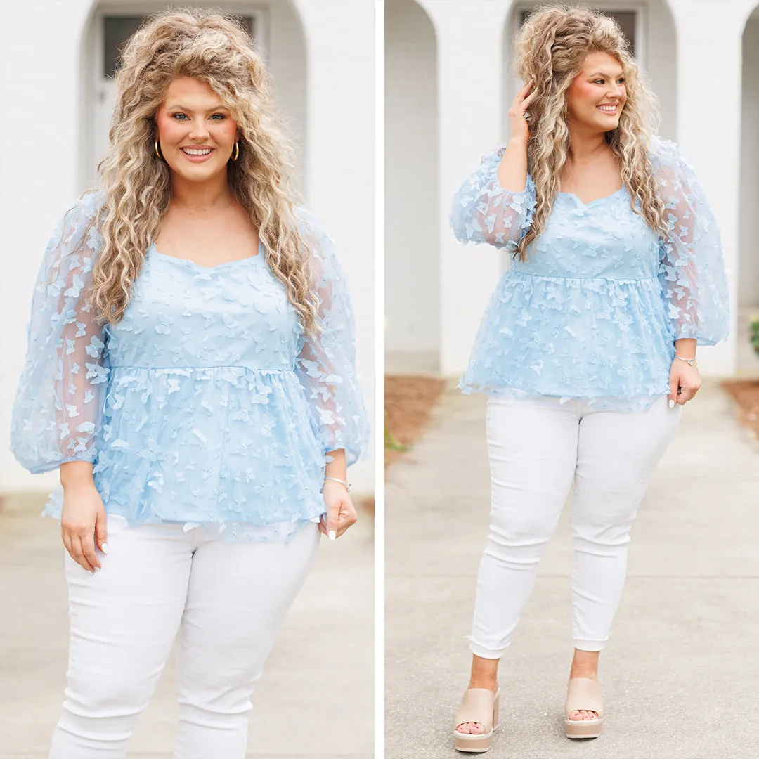 Butterfly Catch Top, Sky Blue