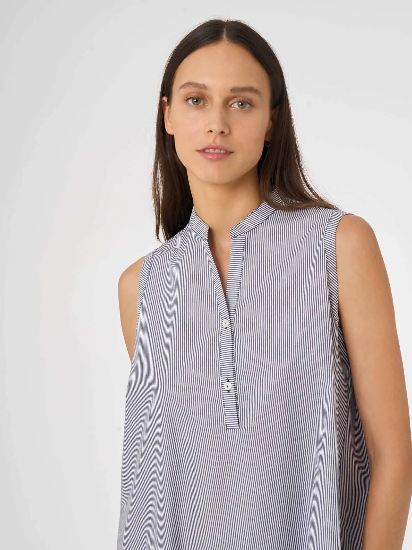 Camicia da notte a spalla larga in puro Cotone  - Fant. Sky Blue