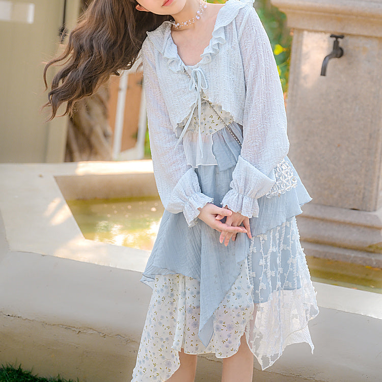 Cute Soft Girl Sky Blue Spring Cardigan ON626