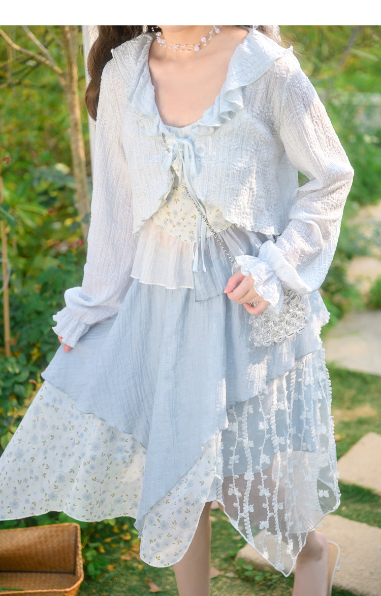 Cute Soft Girl Sky Blue Spring Cardigan ON626