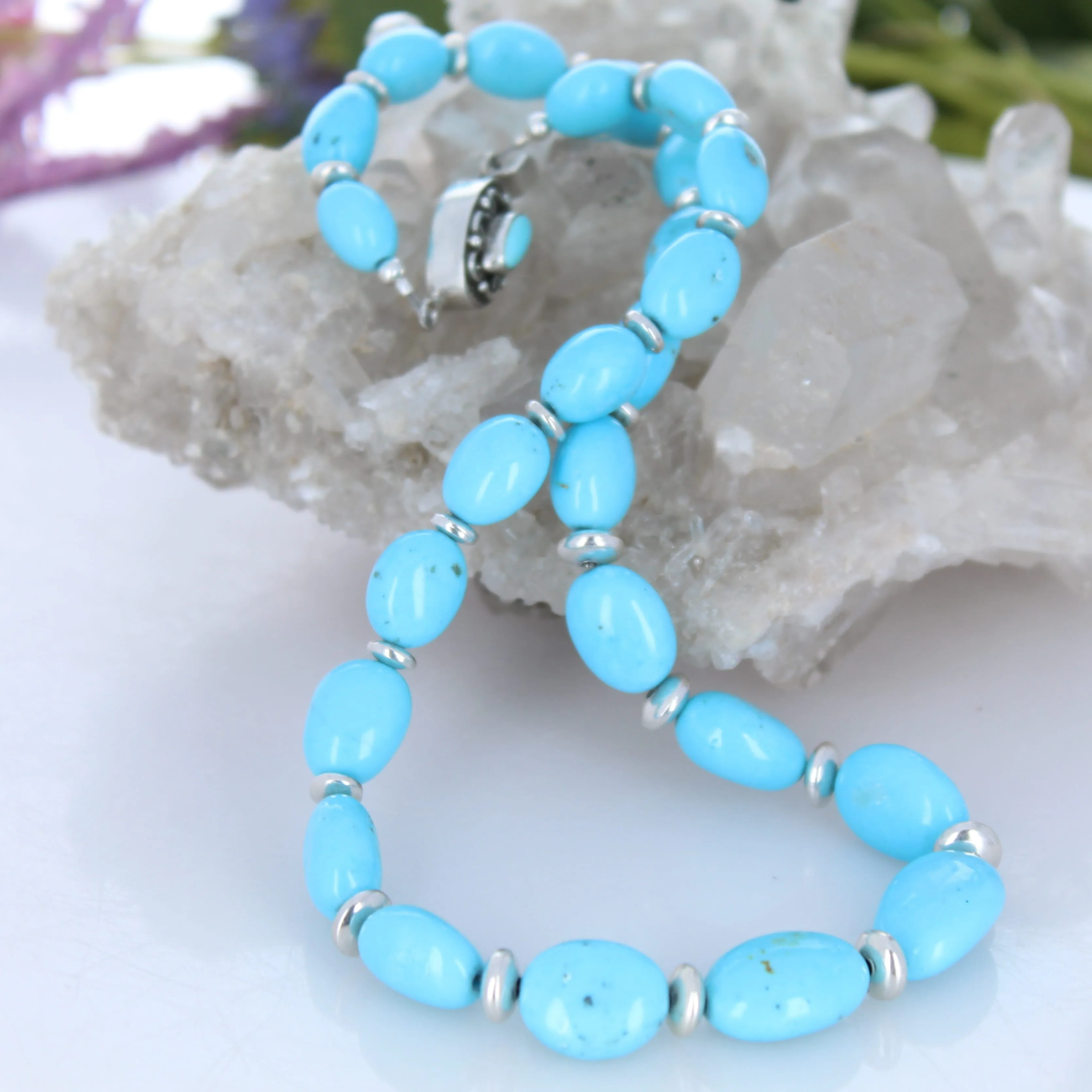 Exquisite Sky Blue Nacozari Turquoise Necklace Southwestern