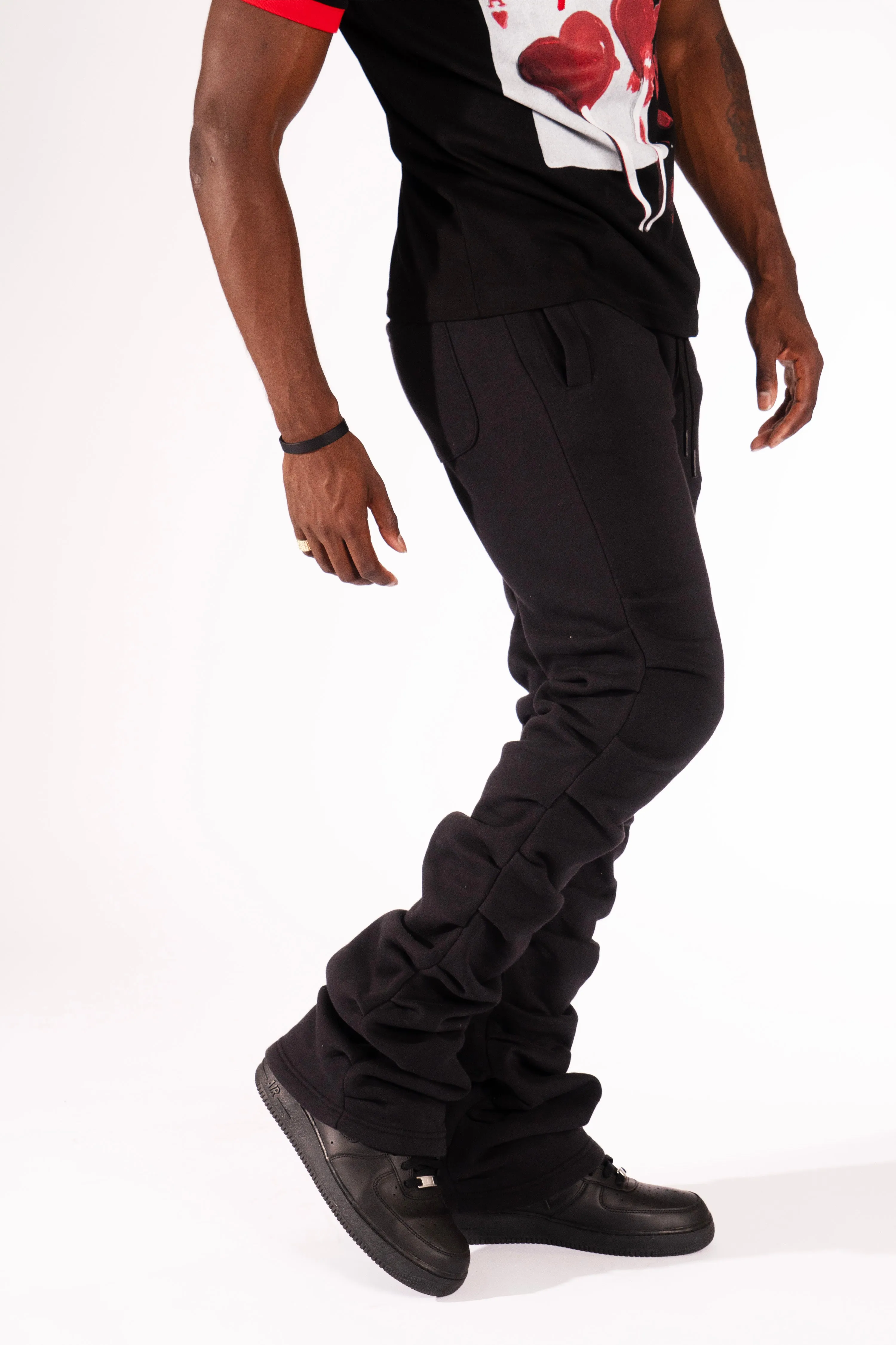 F6220 Malik Stacked Sweatpants - Black