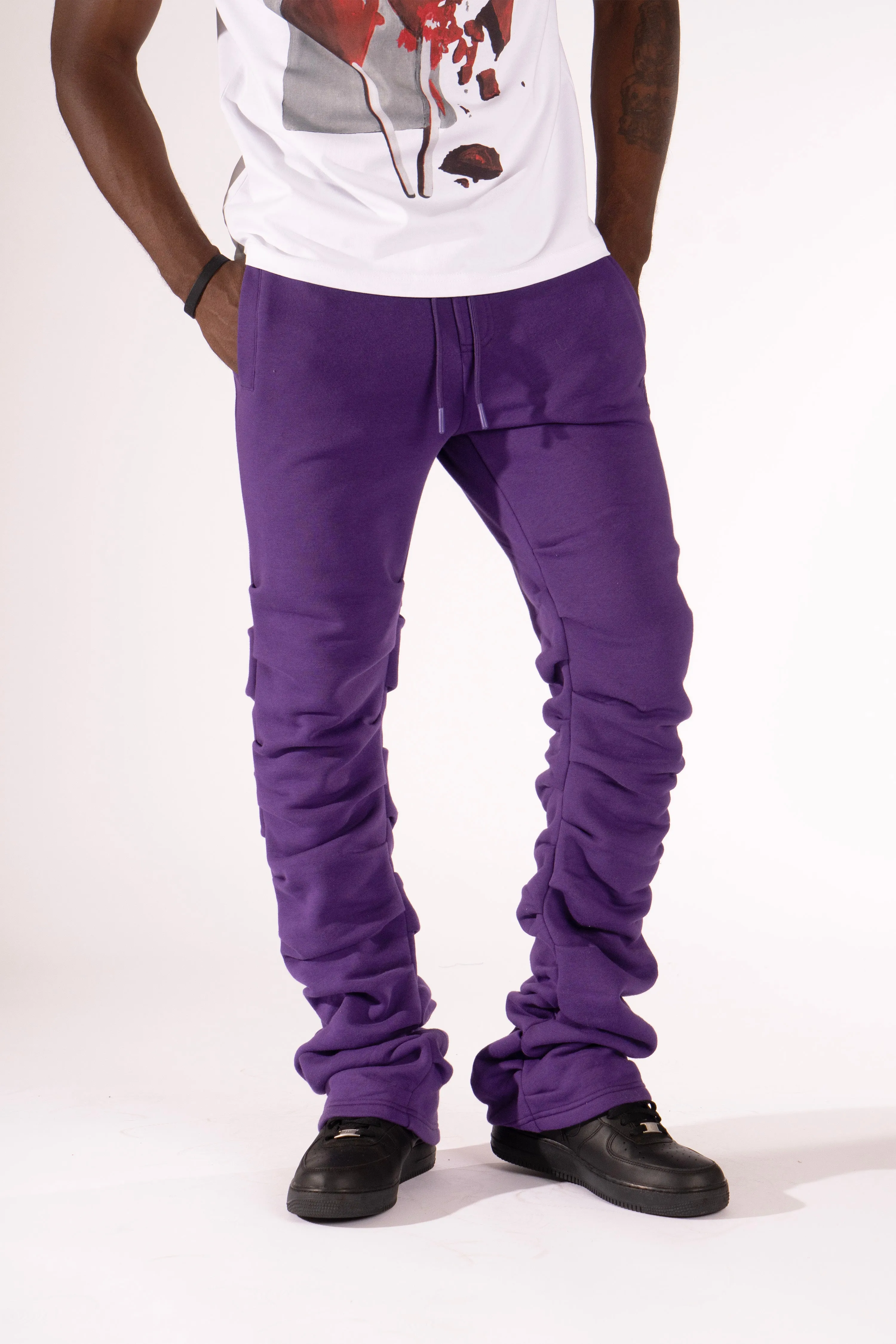 F6220 Malik Stacked Sweatpants - Purple