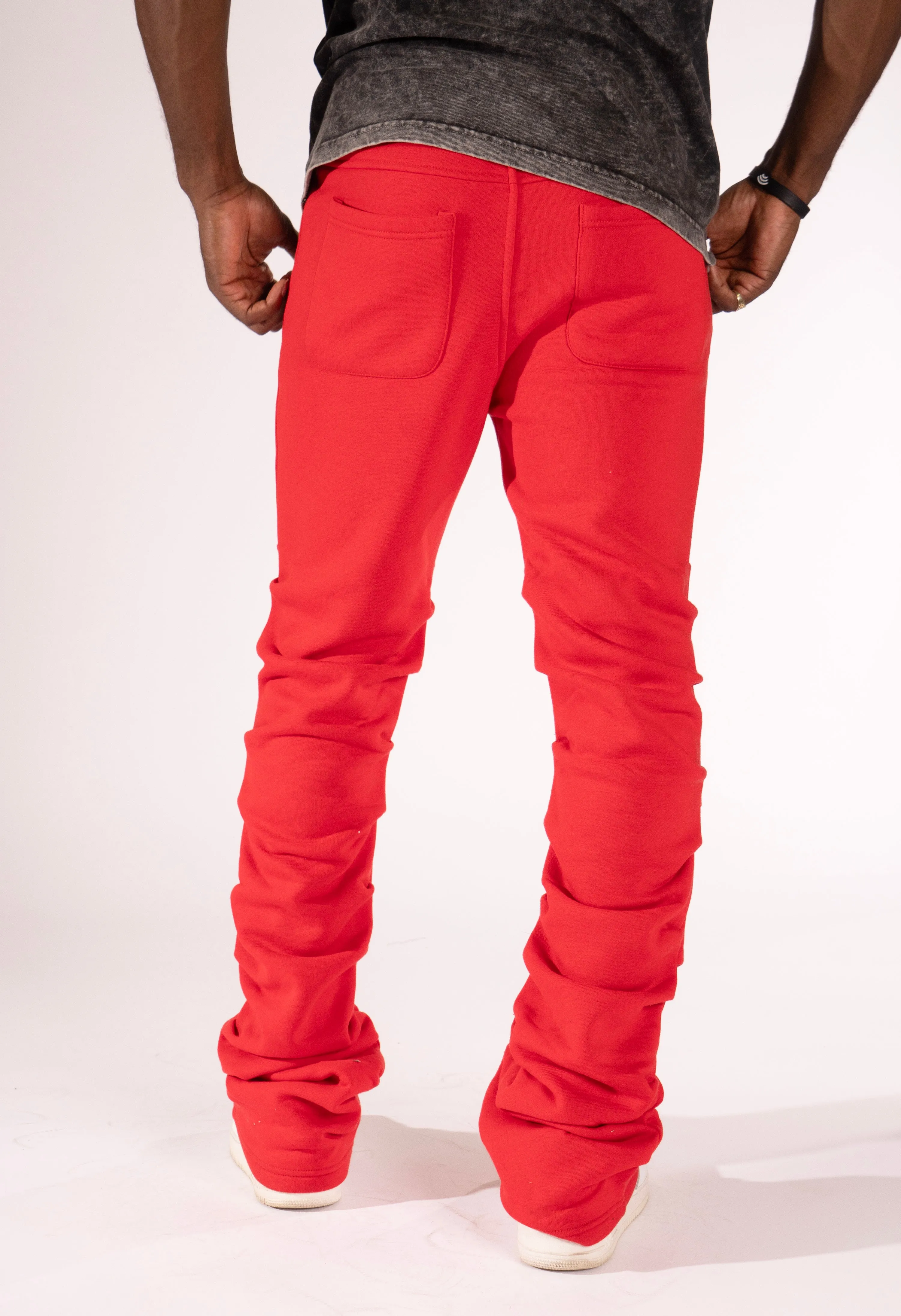 F6220 Malik Stacked Sweatpants - Red