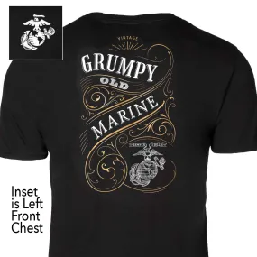 Grumpy Old Marine Vintage EGA Back With Left Chest T-shirt