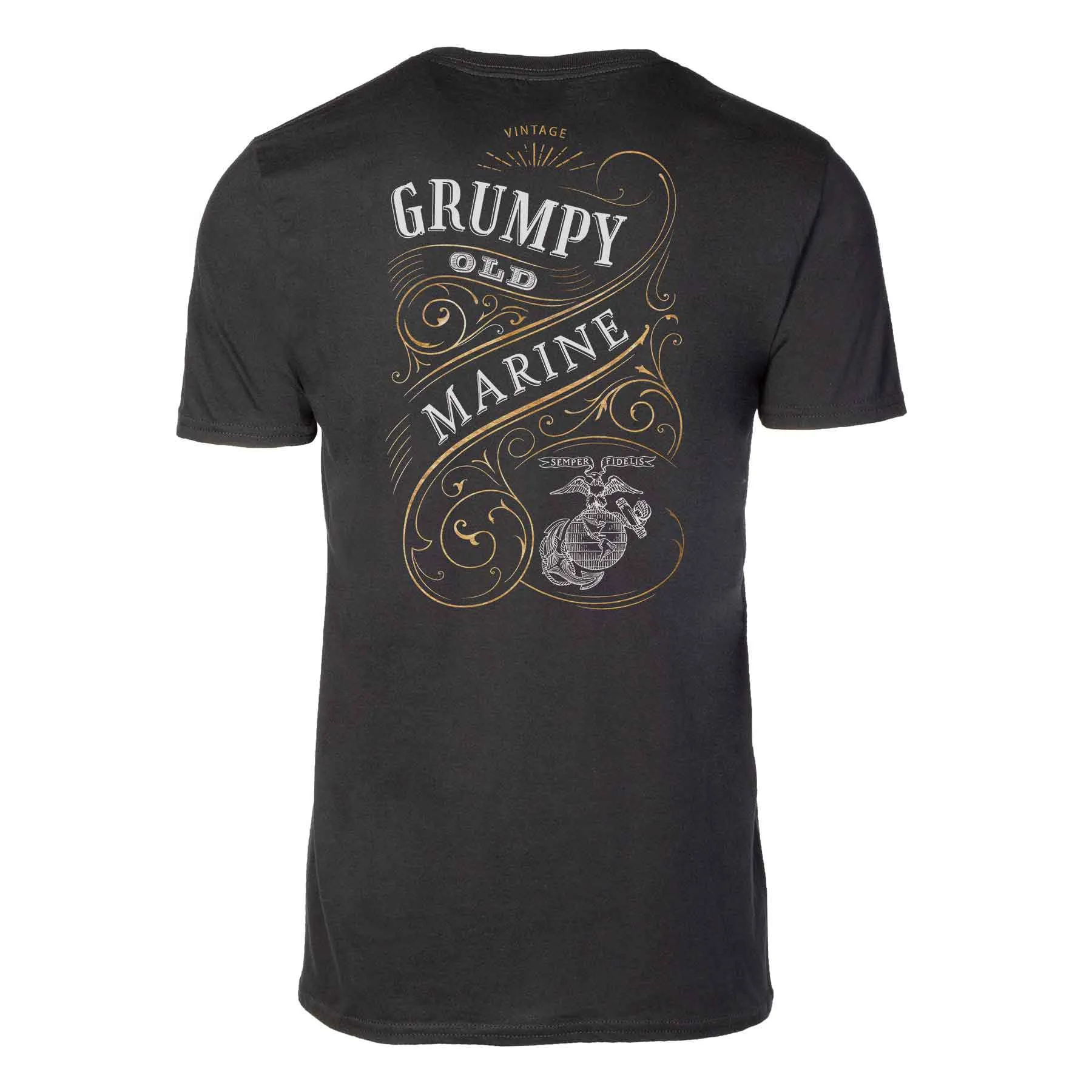 Grumpy Old Marine Vintage EGA Back With Left Chest T-shirt