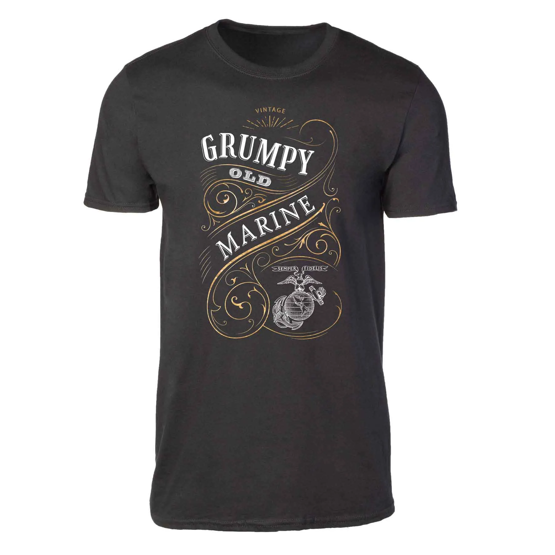 Grumpy Old Marine Vintage EGA Full Front T-shirt