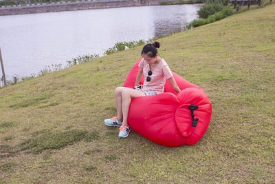 Light Portable Sleeping Bag Waterproof Air Inflatable Lazy Sofa Camping Sleeping Bed