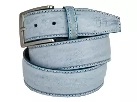 Limited Edition Calf Skin Patina Belt Sky Blue