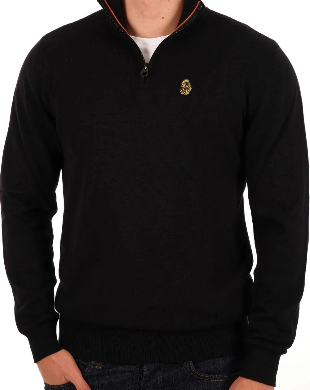 Luke Tel Aviv 1/4 Zip Knit Jet Black