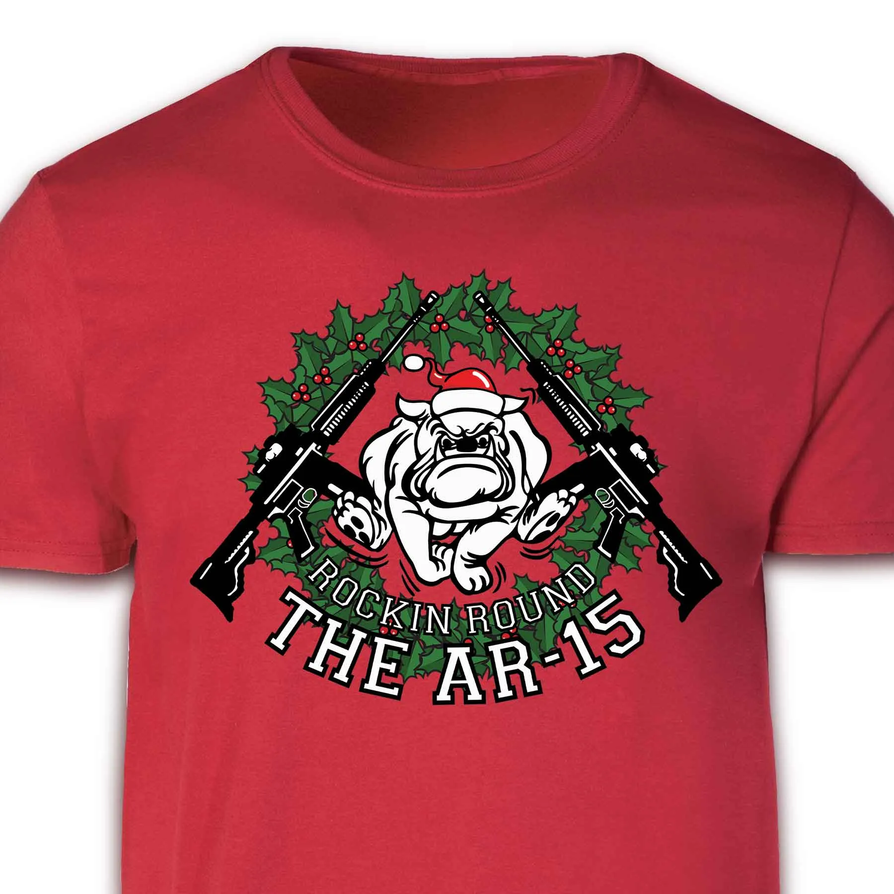 Marine Mascot Rockin' Around the AR-15 Holiday T-shirt