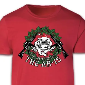 Marine Mascot Rockin' Around the AR-15 Holiday T-shirt