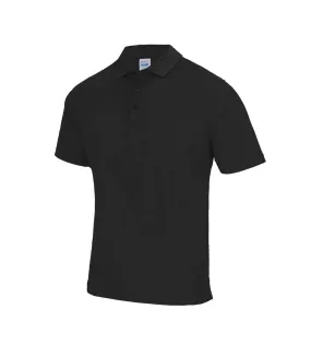 Mens supercool performance polo shirt jet black Awdis