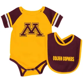 Minnesota Golden Gophers Colosseum Roll-Out Infant One Piece Outfit and Bib Set