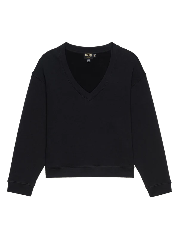 NATION LTD WYATT SWEATSHIRT - JET BLACK