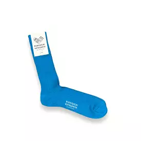 NISHIGUCHI KUTSUSHITA Silk Cotton Ribbed Socks sky blue