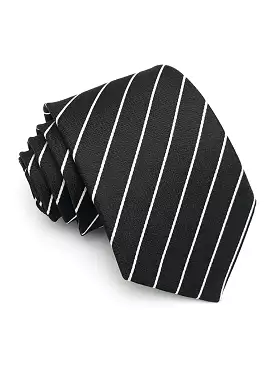 Pencil Stripe Tie - Black