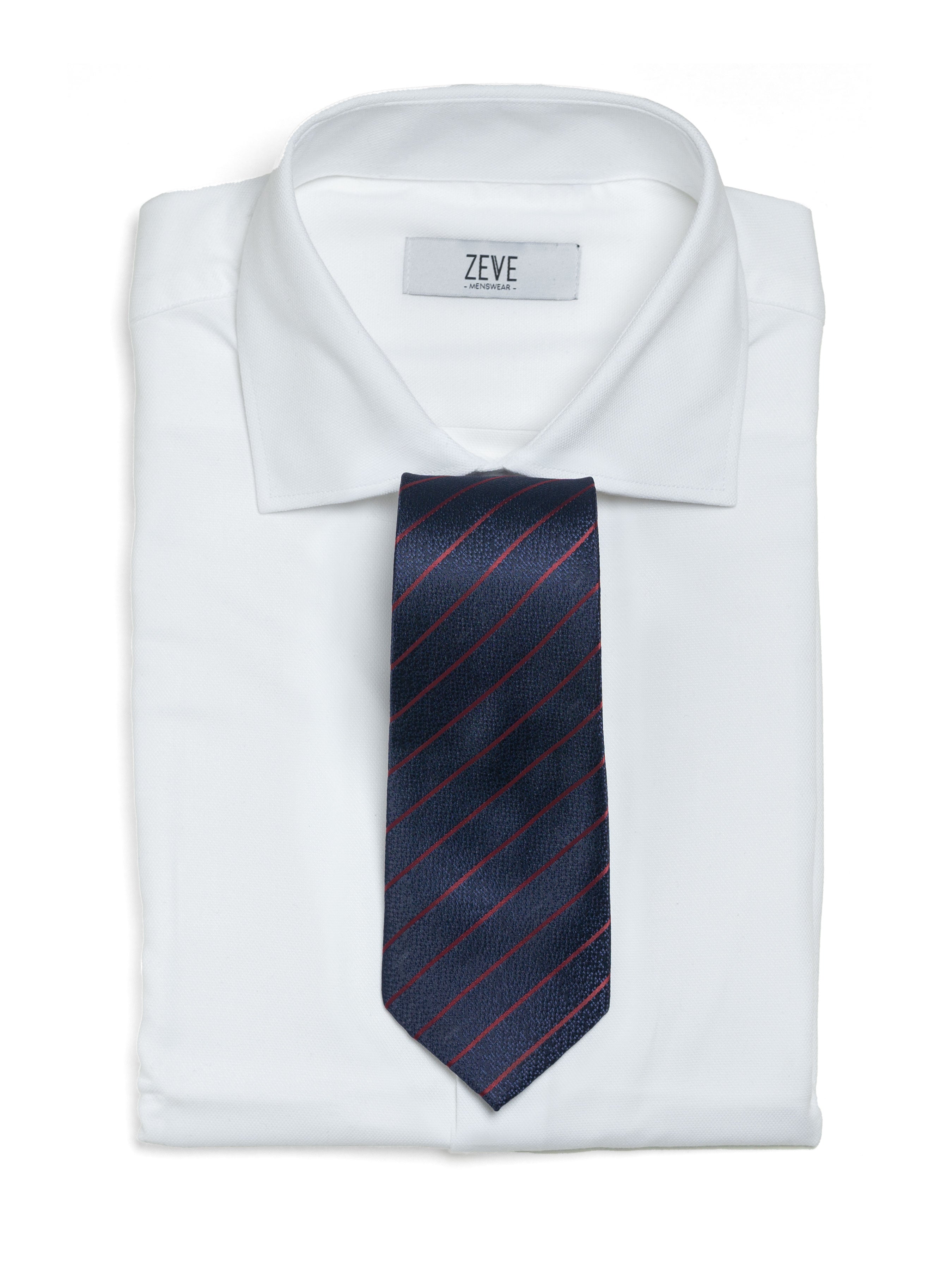 Pencil Stripe Tie - Navy Blue