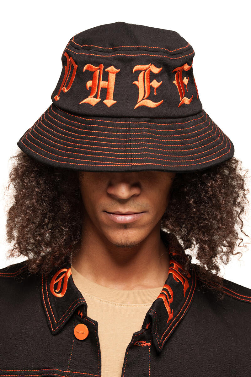 PHEELINGS DEFYING ODDS BUCKET HAT (JET BLACK/ORANGE)