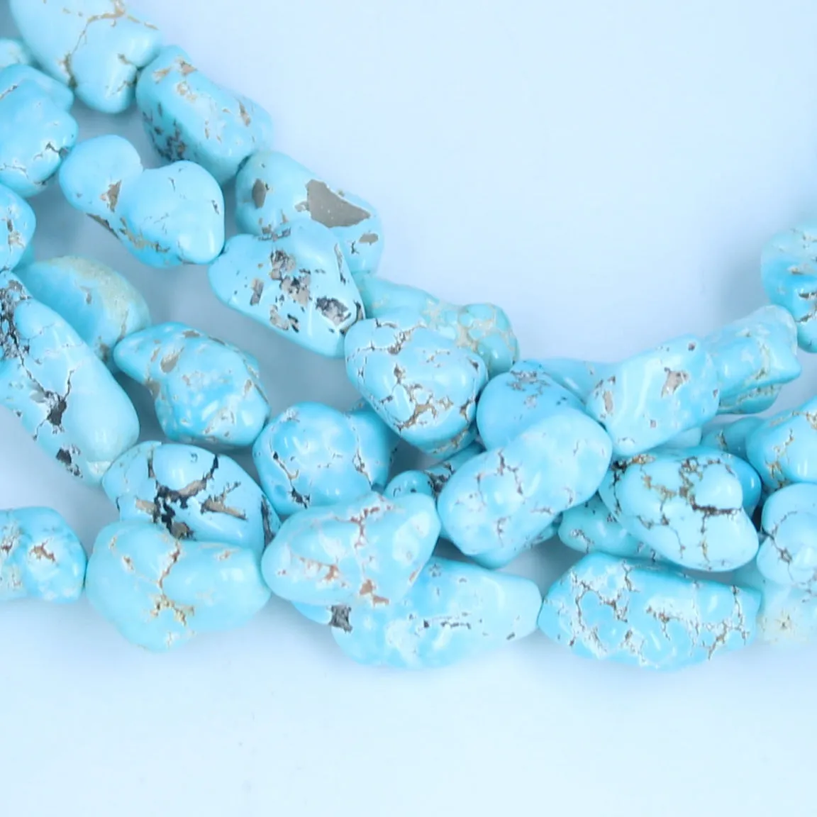 Rare LONE MOUNTAIN TURQUOISE Beads 8-11mm Sky Blue Matrix 16