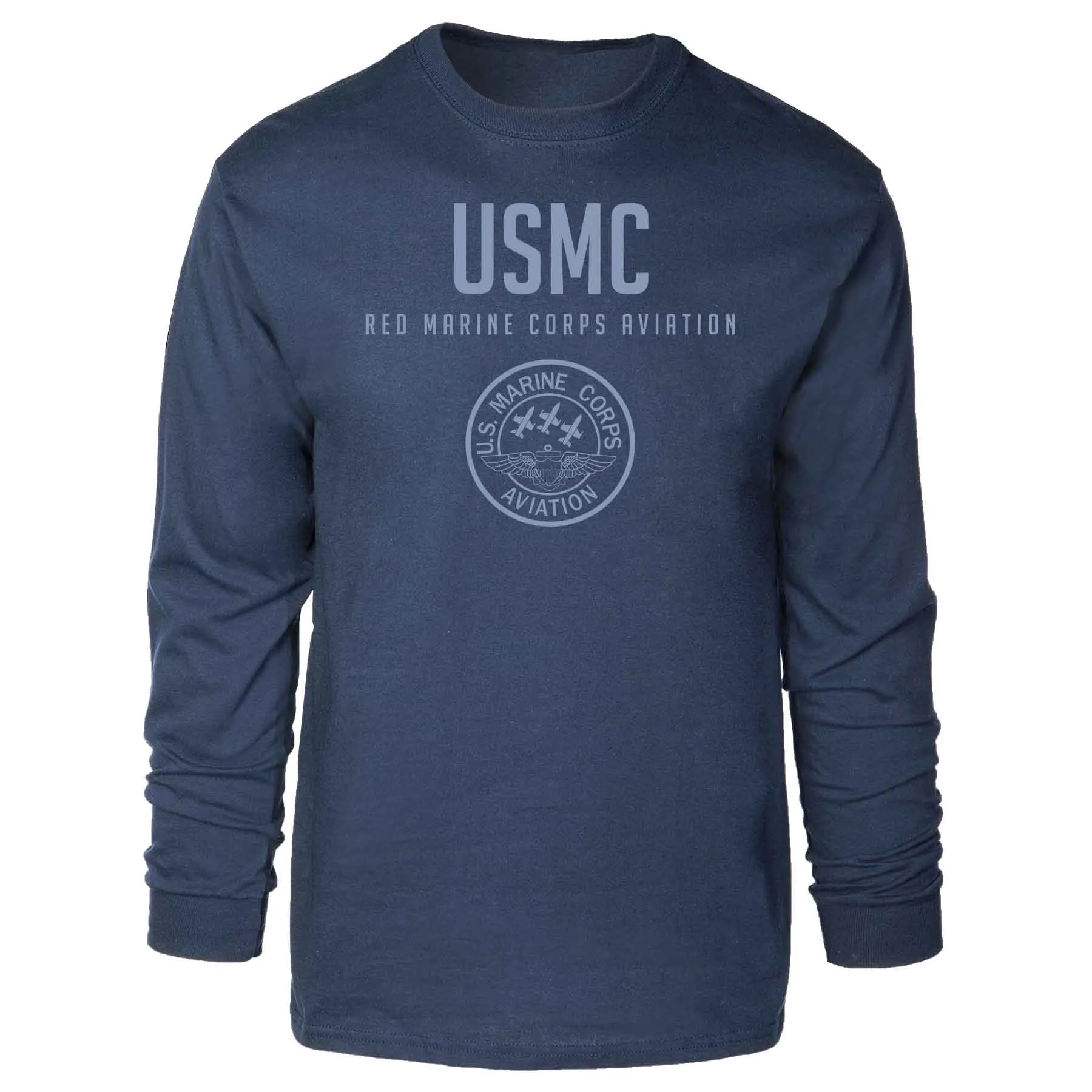 Red Marine Corps Aviation Tonal Long Sleeve T-shirt