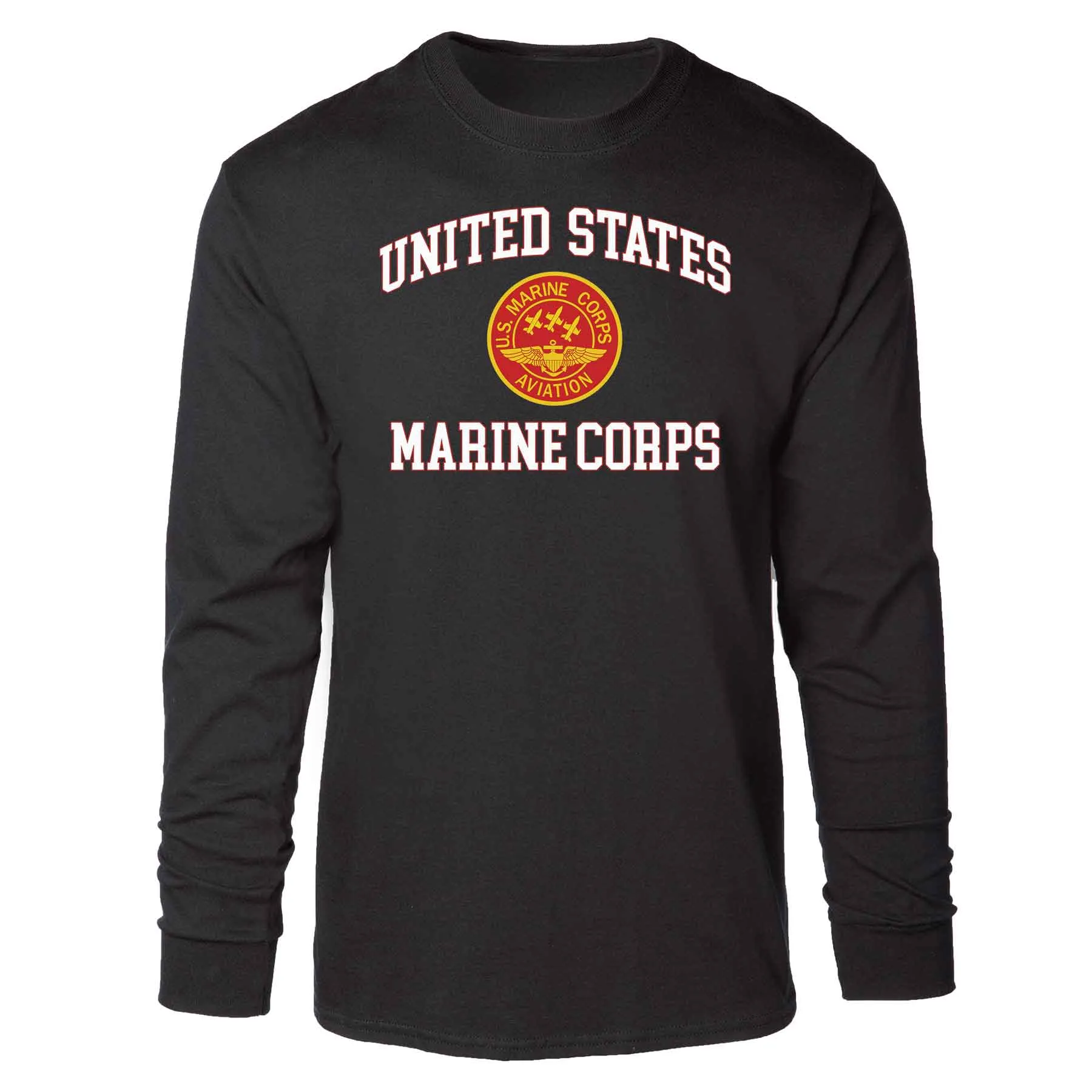 Red Marine Corps Aviation USMC Long Sleeve T-shirt