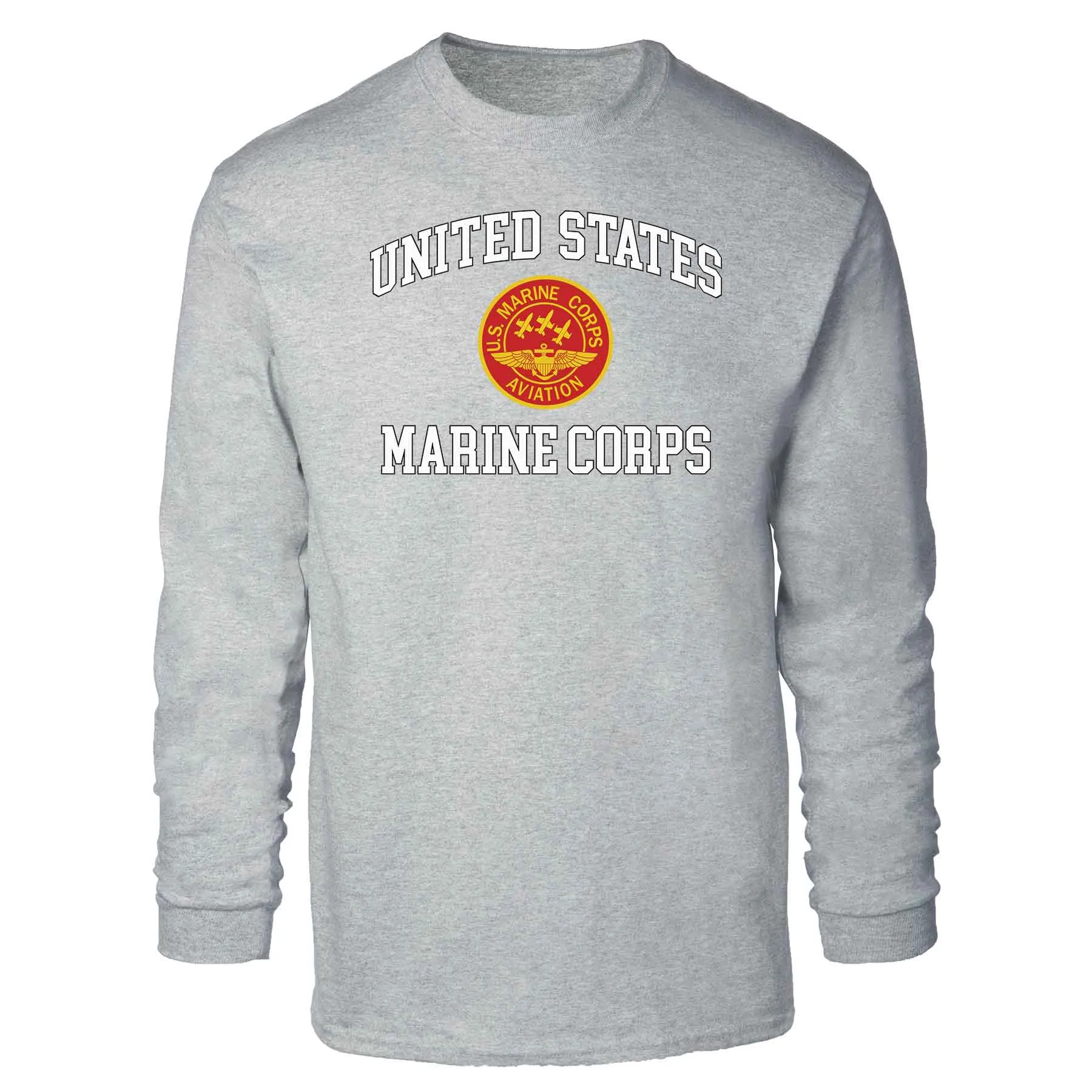 Red Marine Corps Aviation USMC Long Sleeve T-shirt