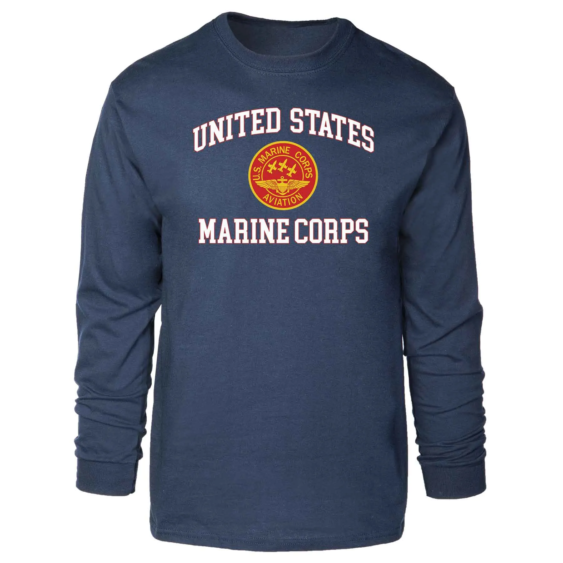 Red Marine Corps Aviation USMC Long Sleeve T-shirt