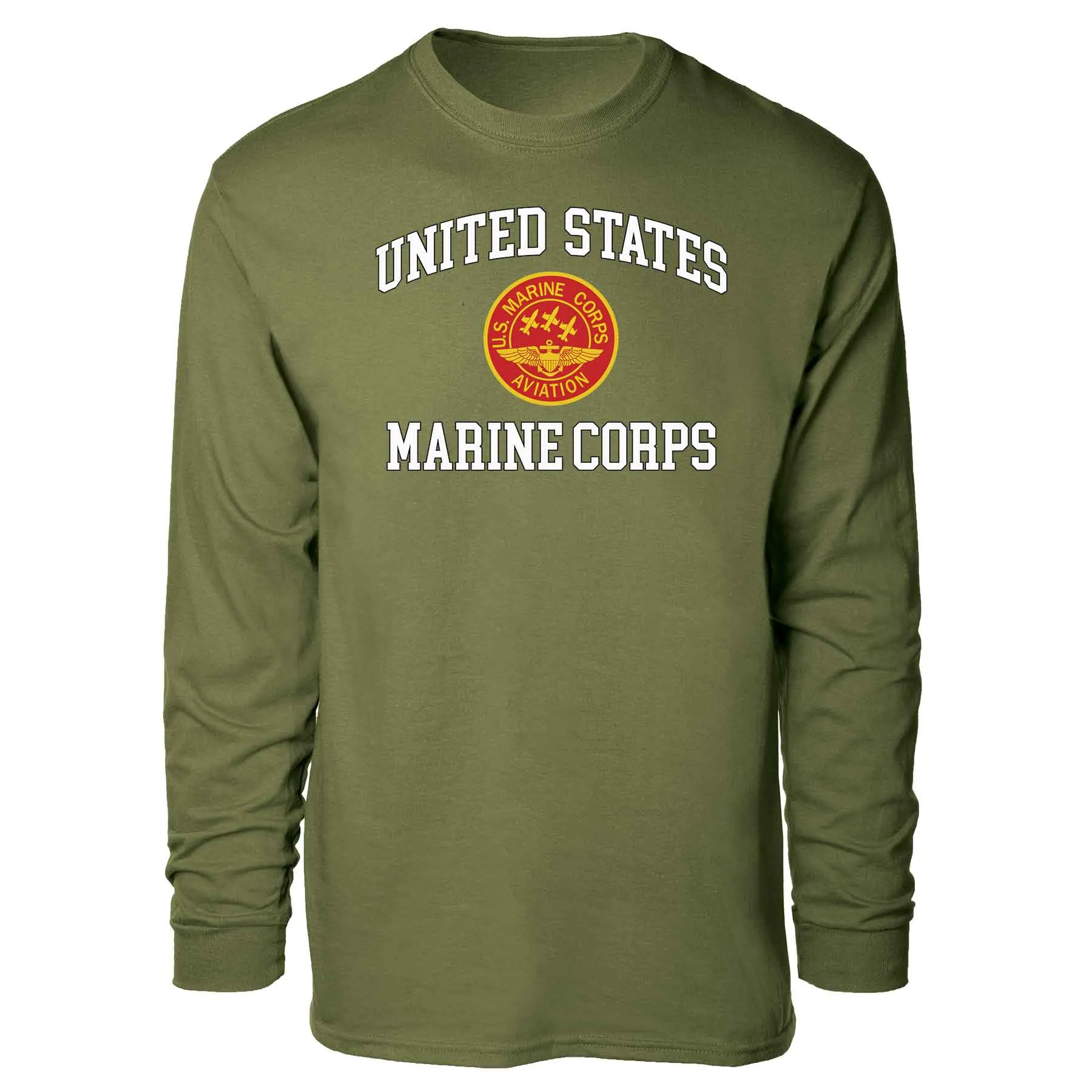 Red Marine Corps Aviation USMC Long Sleeve T-shirt