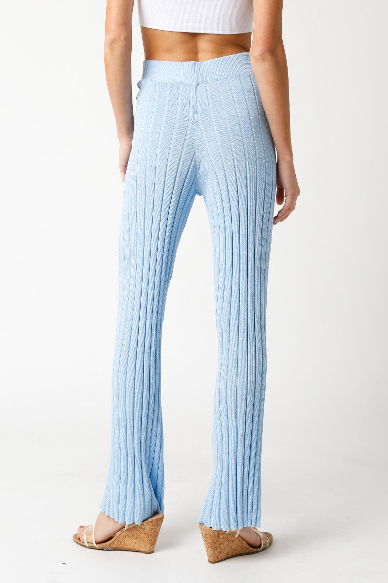 Ribbed Pant in  Sky Blue