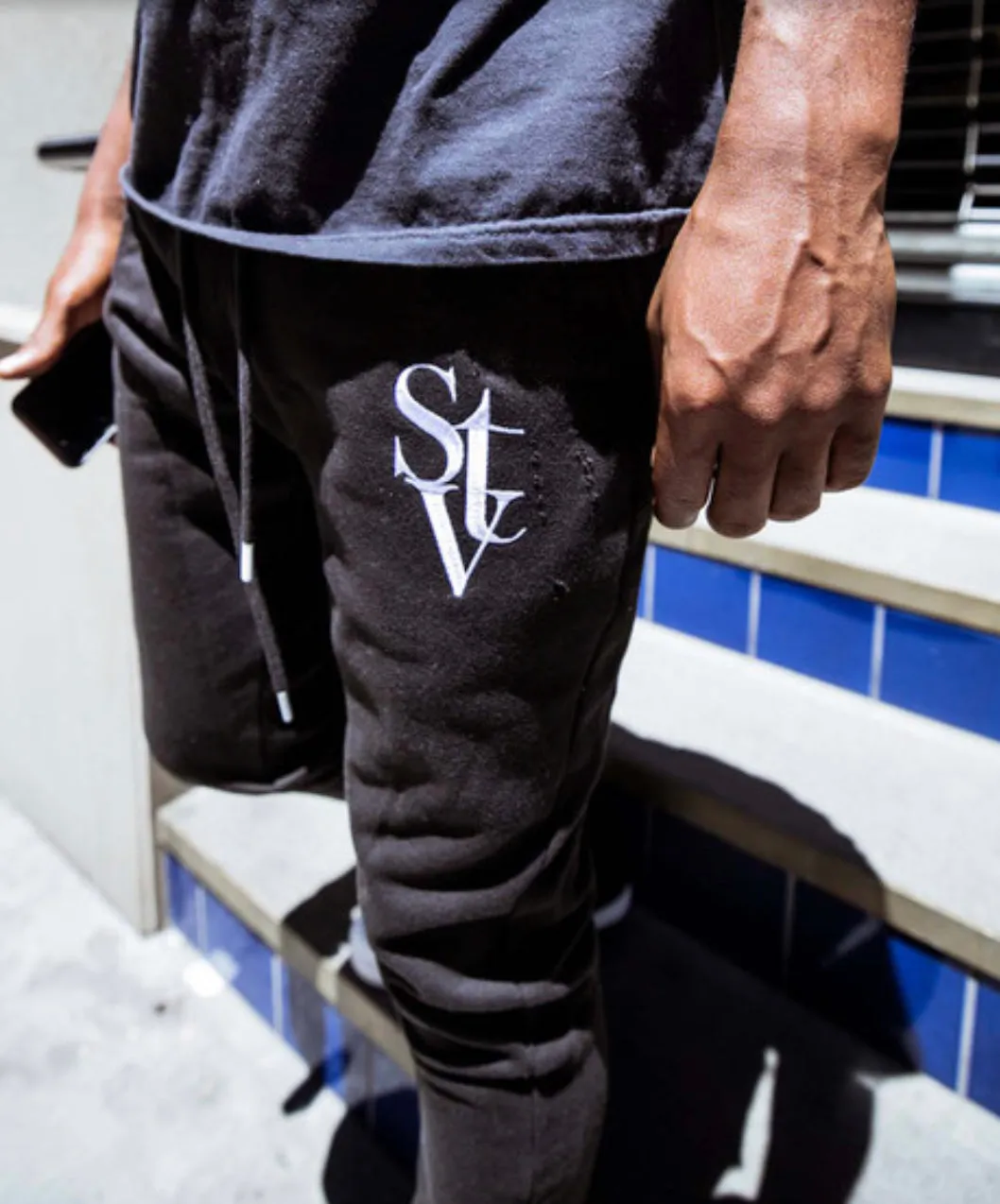 Si Tu Veux - Logo Stacked sweatpants - BLK