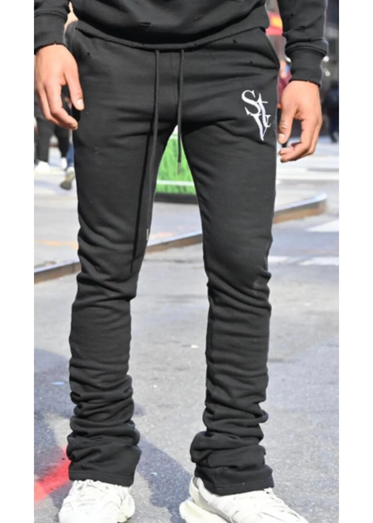 Si Tu Veux - Logo Stacked sweatpants - BLK