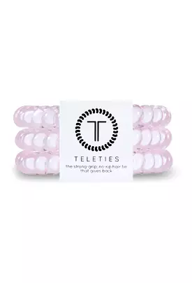 TELETIES Small Hair Ties- Rose Water Pink