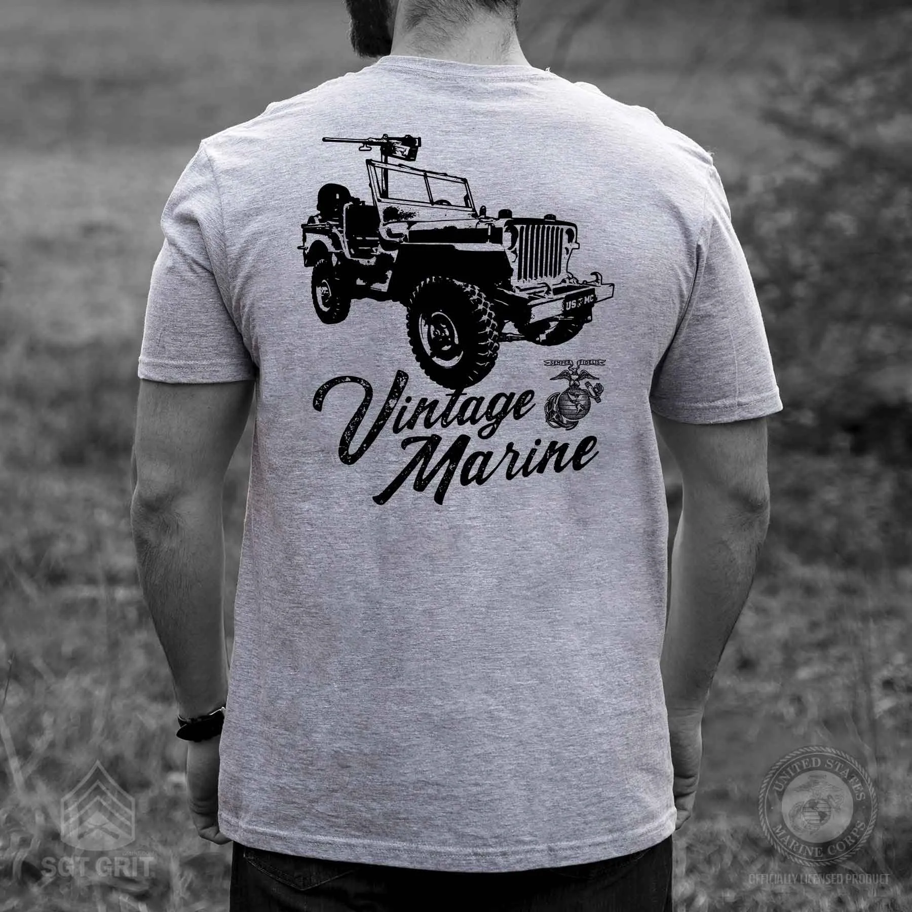 Vintage Marine Back With Left Chest T-shirt