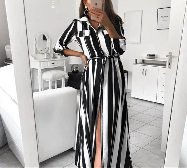 Women Two Piece Sets Boat Anchor Print T-Shirt & Striped Skirt Sets Casual Ankle-Length Fashion Off Shoulder Maxi Striped Skirt