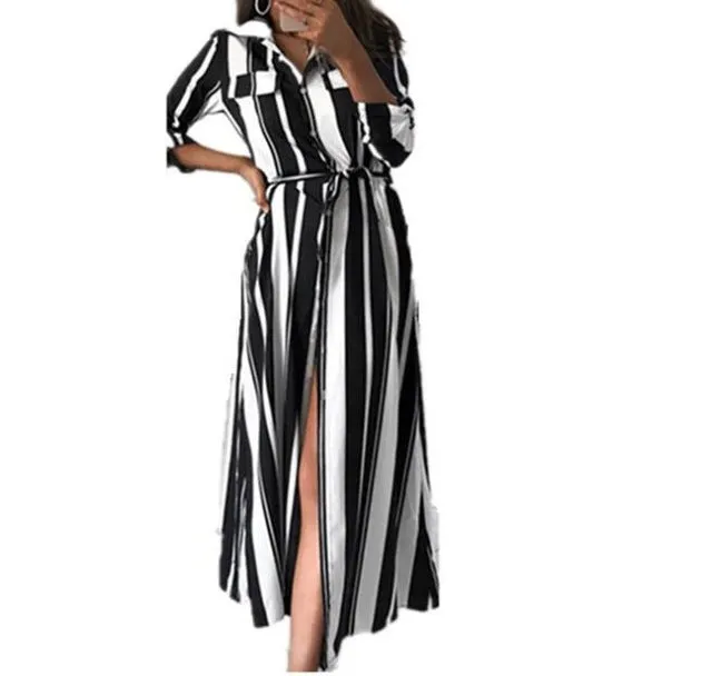 Women Two Piece Sets Boat Anchor Print T-Shirt & Striped Skirt Sets Casual Ankle-Length Fashion Off Shoulder Maxi Striped Skirt