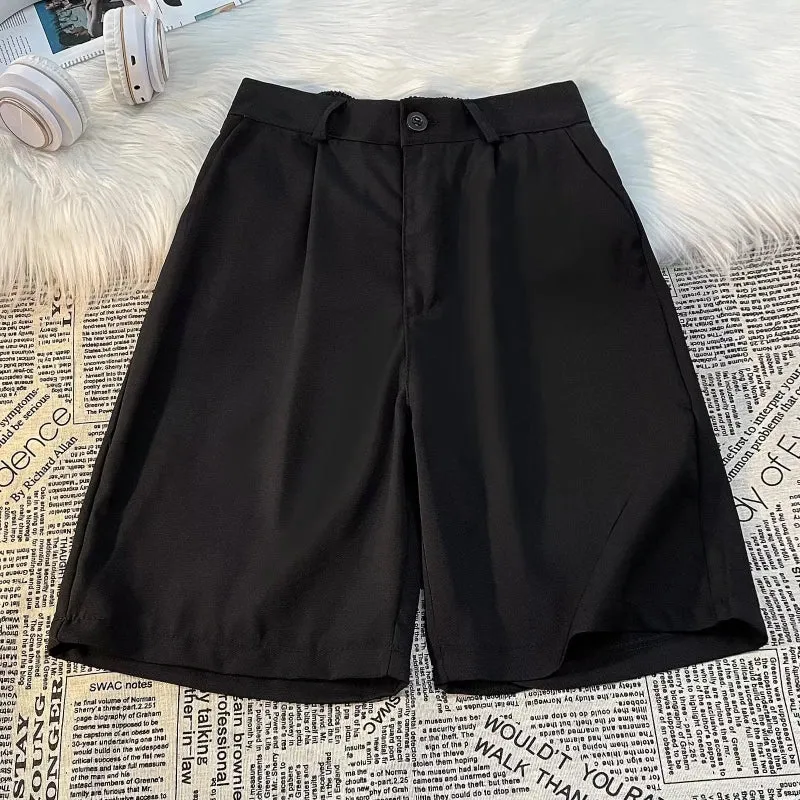 Xituodai Casual Shorts Men Baggy Knee-length Solid Color Summer Simple Youthful All-match Japanese Style Male Advanced Oversize 